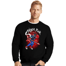Load image into Gallery viewer, Daily_Deal_Shirts Crewneck Sweater, Unisex / Small / Black Spider Punk
