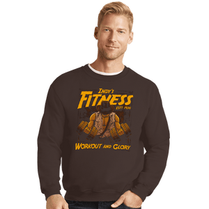 Daily_Deal_Shirts Crewneck Sweater, Unisex / Small / Dark Chocolate Workout And Glory
