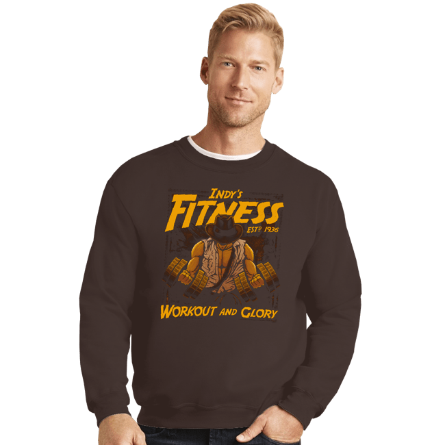 Daily_Deal_Shirts Crewneck Sweater, Unisex / Small / Dark Chocolate Workout And Glory