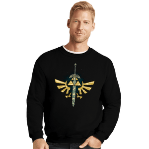 Daily_Deal_Shirts Crewneck Sweater, Unisex / Small / Black A Master Sword