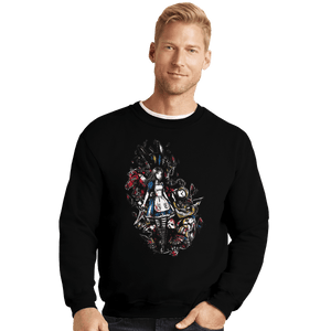 Shirts Crewneck Sweater, Unisex / Small / Black Alice in Mad