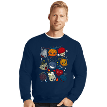 Load image into Gallery viewer, Daily_Deal_Shirts Crewneck Sweater, Unisex / Small / Navy Halloween Fruit
