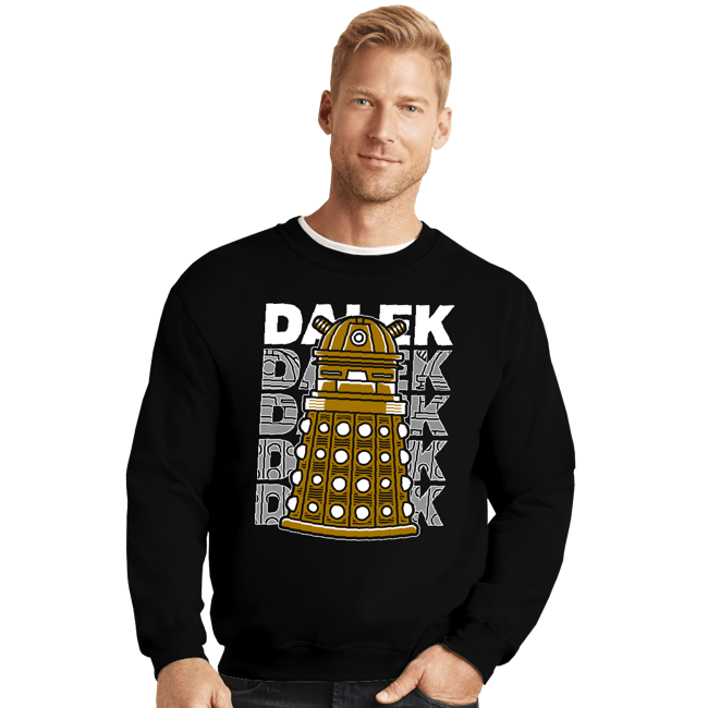 Shirts Crewneck Sweater, Unisex / Small / Black Dalek