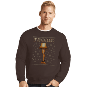 Secret_Shirts Crewneck Sweater, Unisex / Small / Dark Chocolate Ugly Leg Sweater