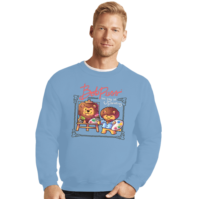 Secret_Shirts Crewneck Sweater, Unisex / Small / Powder Blue Kitty Painter!