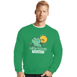 Shirts Crewneck Sweater, Unisex / Small / Irish Green Bulb Saur