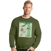 Load image into Gallery viewer, Secret_Shirts Crewneck Sweater, Unisex / Small / Military Green Captn Planet

