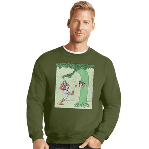 Secret_Shirts Crewneck Sweater, Unisex / Small / Military Green Captn Planet