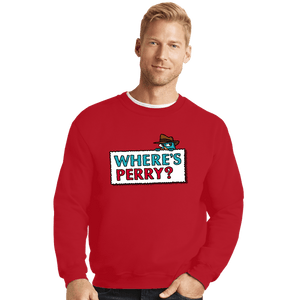 Shirts Crewneck Sweater, Unisex / Small / Red Where's Perry?