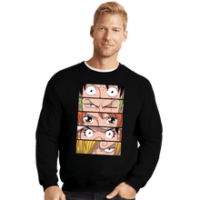 Load image into Gallery viewer, Daily_Deal_Shirts Crewneck Sweater, Unisex / Small / Black Straw Hat Eyes
