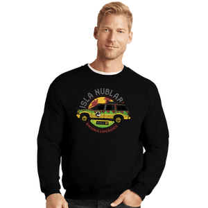 Daily_Deal_Shirts Crewneck Sweater, Unisex / Small / Black Isla Nublar Experience
