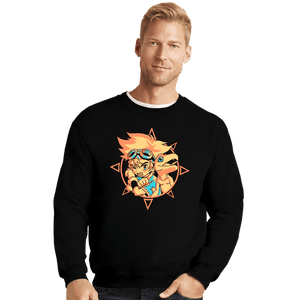 Daily_Deal_Shirts Crewneck Sweater, Unisex / Small / Black Digi Courage