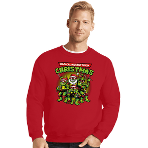 Daily_Deal_Shirts Crewneck Sweater, Unisex / Small / Red Christmas Ninjas