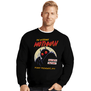 Daily_Deal_Shirts Crewneck Sweater, Unisex / Small / Black Mothman