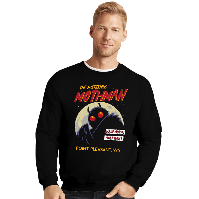 Daily_Deal_Shirts Crewneck Sweater, Unisex / Small / Black Mothman