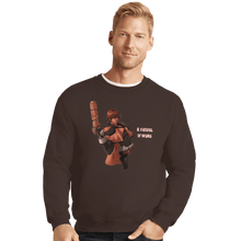 Load image into Gallery viewer, Shirts Crewneck Sweater, Unisex / Small / Dark Chocolate A FistFul Of Wong
