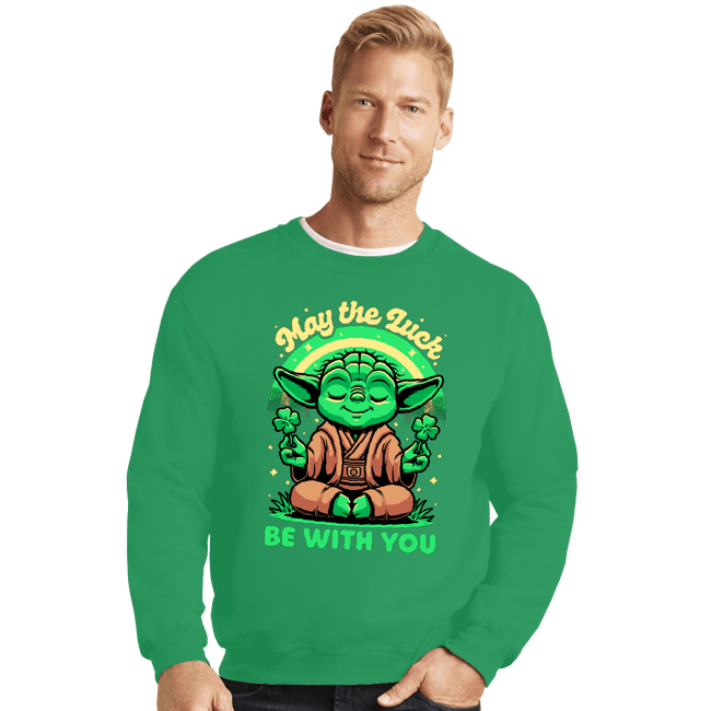 Secret_Shirts Crewneck Sweater, Unisex / Small / Irish Green Luck Be With You