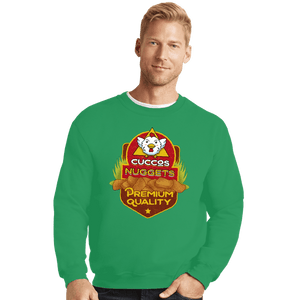 Shirts Crewneck Sweater, Unisex / Small / Irish Green Cuccos Nuggets
