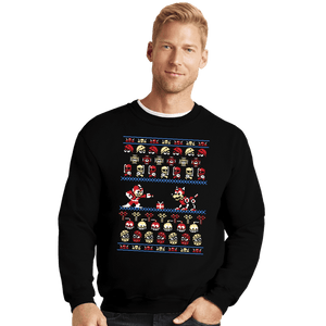 Shirts Crewneck Sweater, Unisex / Small / Black Christmas Man
