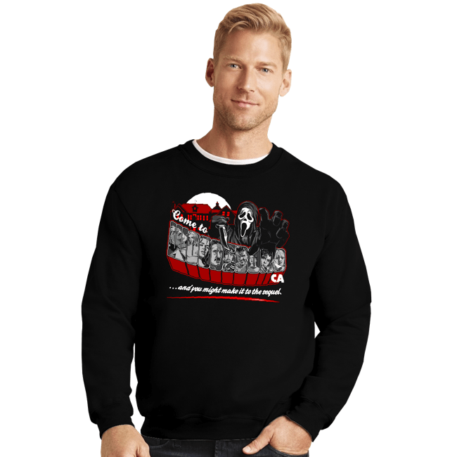 Shirts Crewneck Sweater, Unisex / Small / Black Come To Woodsboro