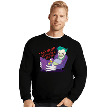 Load image into Gallery viewer, Daily_Deal_Shirts Crewneck Sweater, Unisex / Small / Black Can&#39;t Sleep Clown Will Eat Me
