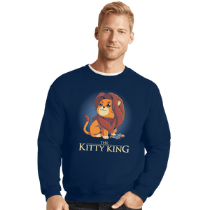 Shirts Crewneck Sweater, Unisex / Small / Navy The Kitty King