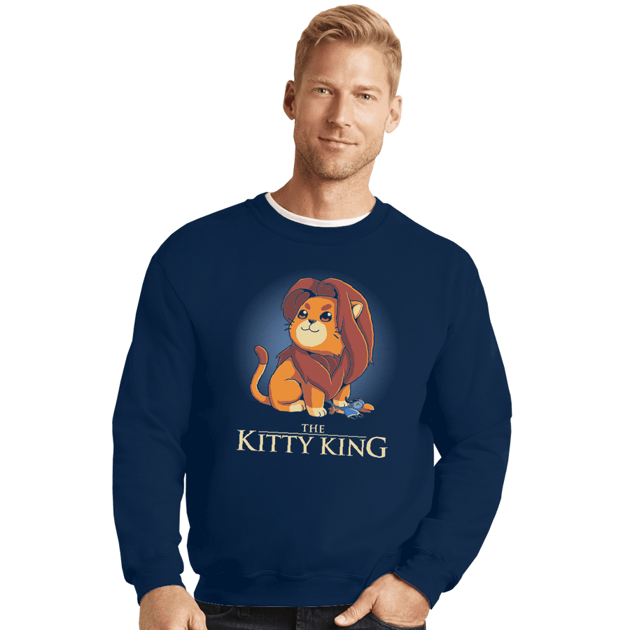 Shirts Crewneck Sweater, Unisex / Small / Navy The Kitty King