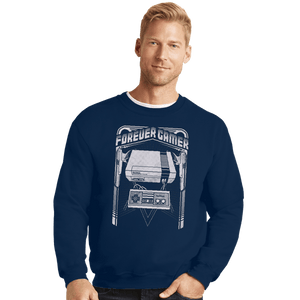 Secret_Shirts Crewneck Sweater, Unisex / Small / Navy Forever Gamer NES