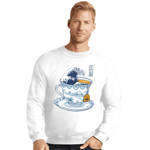 Shirts Crewneck Sweater, Unisex / Small / White The Great Kanagawa Tea