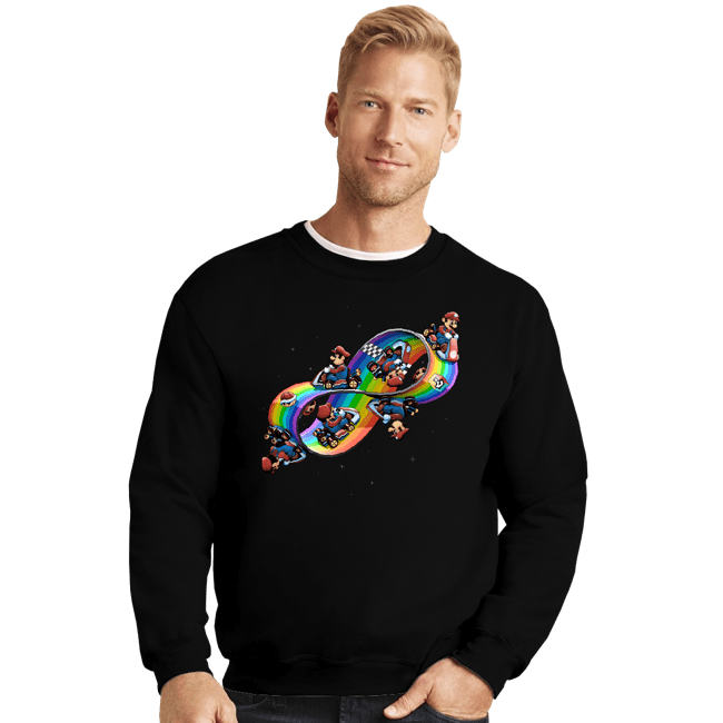 Daily_Deal_Shirts Crewneck Sweater, Unisex / Small / Black Mobius Kart