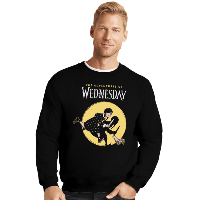 Daily_Deal_Shirts Crewneck Sweater, Unisex / Small / Black The Adventures Of Wednesday