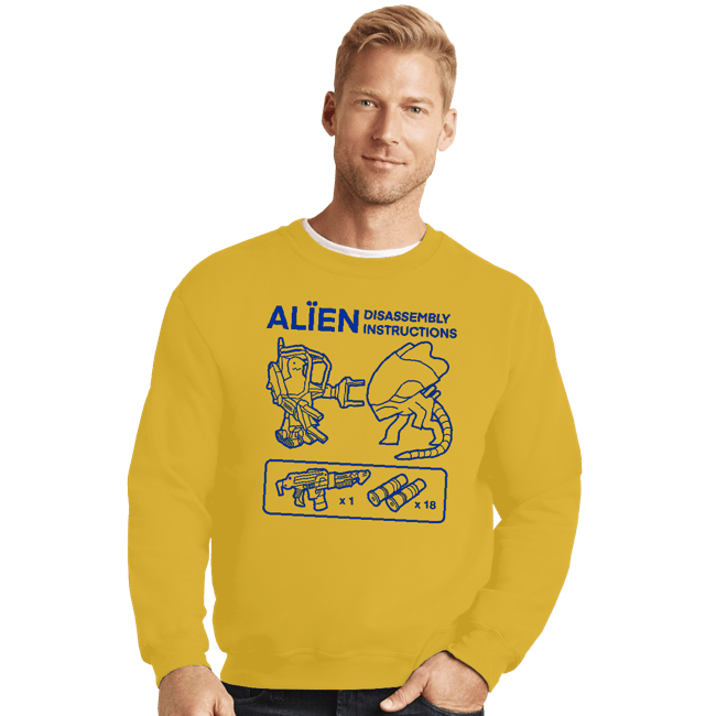 Secret_Shirts Crewneck Sweater, Unisex / Small / Gold Alien Guide
