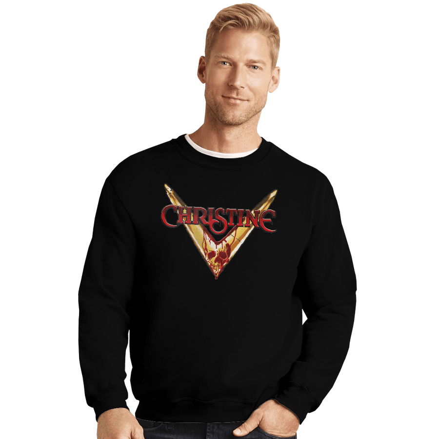 Shirts Crewneck Sweater, Unisex / Small / Black Christine