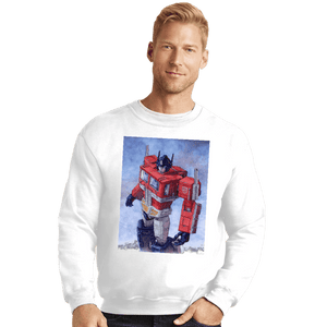Secret_Shirts Crewneck Sweater, Unisex / Small / White Optimus Watercolor