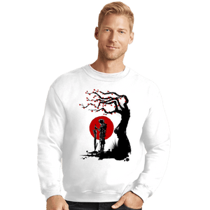 Shirts Crewneck Sweater, Unisex / Small / White Red Sun In Zanarkland