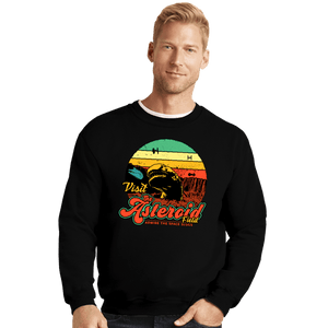 Daily_Deal_Shirts Crewneck Sweater, Unisex / Small / Black Asteroid Field