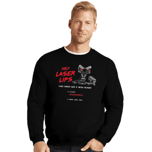 Shirts Crewneck Sweater, Unisex / Small / Black Laser Lips