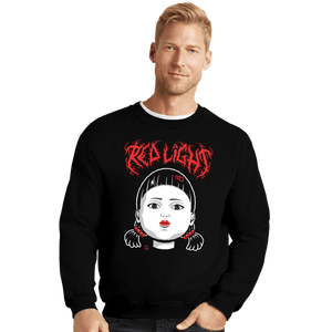 Shirts Crewneck Sweater, Unisex / Small / Black Red Light