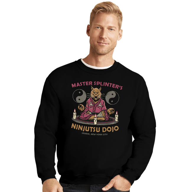Daily_Deal_Shirts Crewneck Sweater, Unisex / Small / Black Splinter's Ninjutsu Dojo