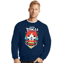 Load image into Gallery viewer, Shirts Crewneck Sweater, Unisex / Small / Navy Cute Yokai
