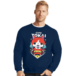 Shirts Crewneck Sweater, Unisex / Small / Navy Cute Yokai
