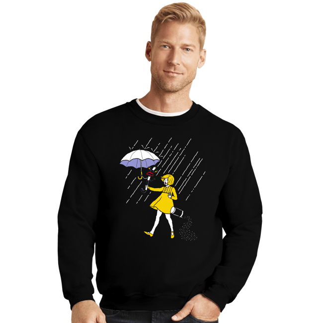 Daily_Deal_Shirts Crewneck Sweater, Unisex / Small / Black Salt Scared Girl!