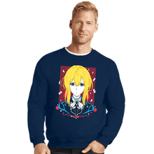 Load image into Gallery viewer, Shirts Crewneck Sweater, Unisex / Small / Navy Violet Evergarden Memory Doll
