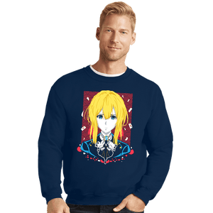 Shirts Crewneck Sweater, Unisex / Small / Navy Violet Evergarden Memory Doll