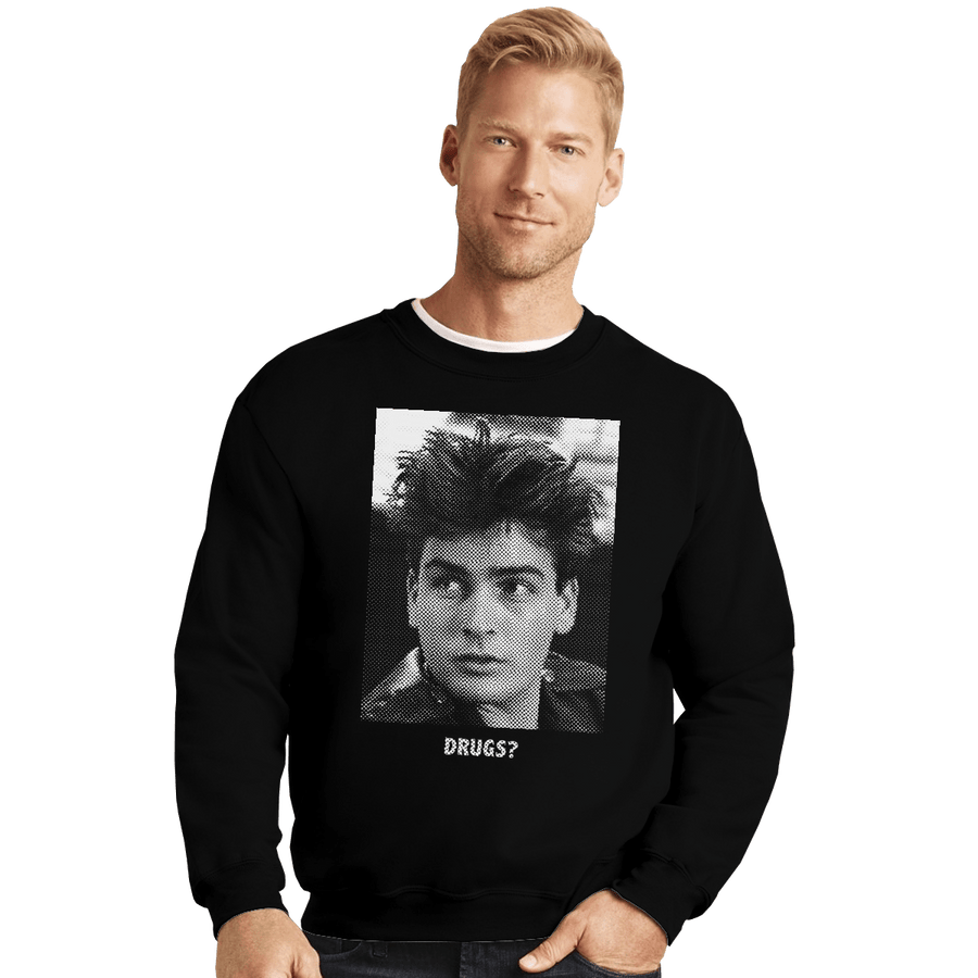 Shirts Crewneck Sweater, Unisex / Small / Black Drugs