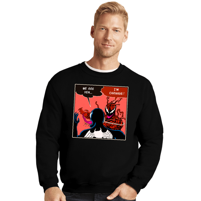 Shirts Crewneck Sweater, Unisex / Small / Black Symbiote Slap