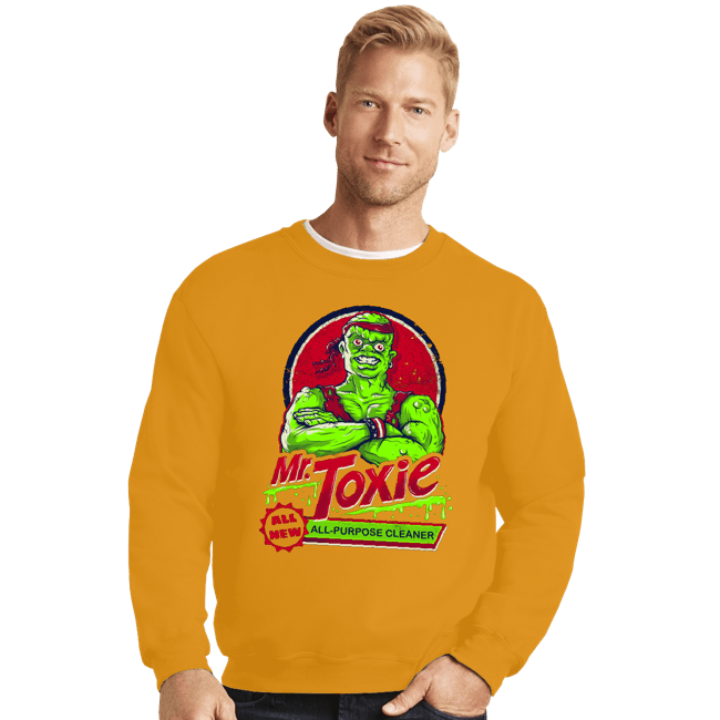 Daily_Deal_Shirts Crewneck Sweater, Unisex / Small / Gold Mr. Toxie
