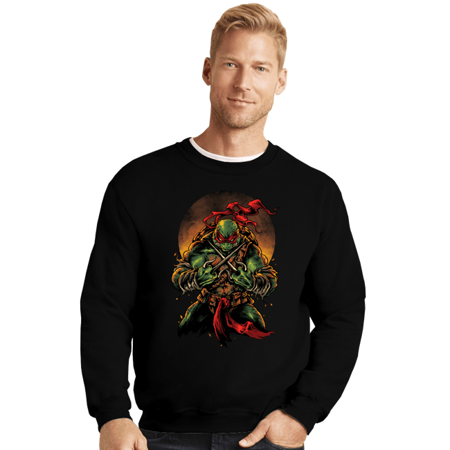 Secret_Shirts Crewneck Sweater, Unisex / Small / Black TMNT Raph
