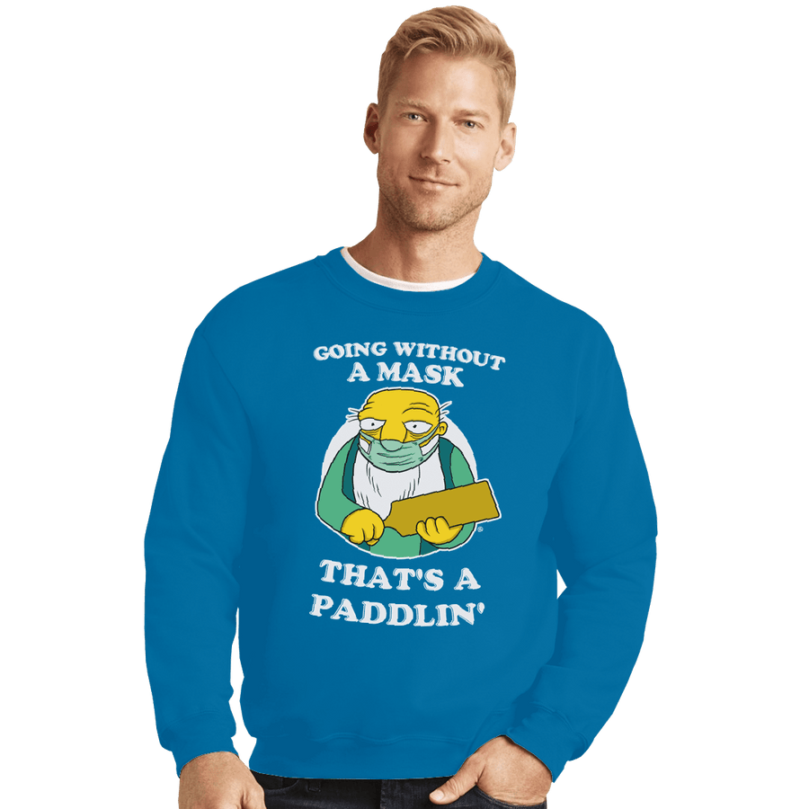 Shirts Crewneck Sweater, Unisex / Small / Sapphire Going Without A Mask