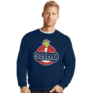 Shirts Crewneck Sweater, Unisex / Small / Navy Springfield Monorail